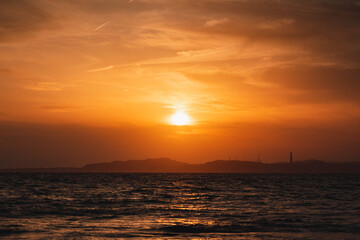 Naklejka premium 九十九里浜の夕日