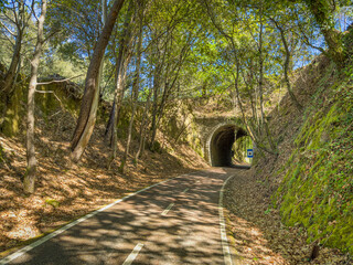 Ecopista do vouga. Old railway line reconverted into an eco-track where you can walk and riding a bicycle. Sever do Vouga, Aveiro, Portugal