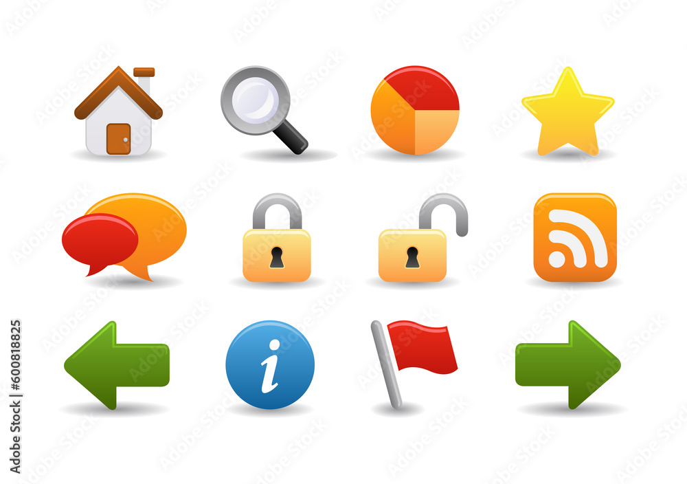 Poster smooth series: a collection of colorful web icons for your web page!