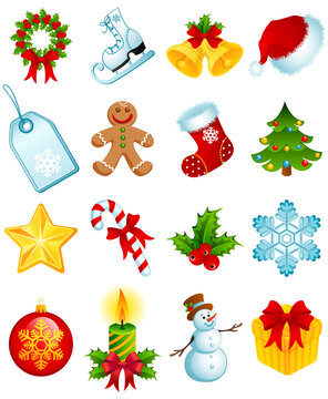 Vector illustration - set of christmas icons