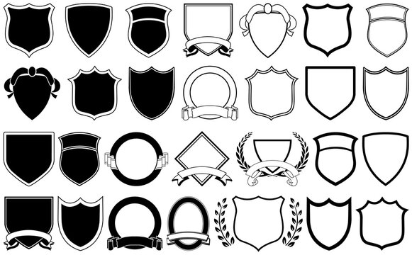 Various shields and crests