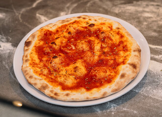 The real Neapolitan pizza with sourdough and fresh and natural ingredients
