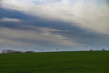 Electricity pylons, landscape
