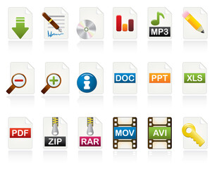 Document Icon Set. Color Vector Icons Series.