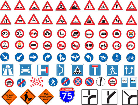 Vector illustration of traffic signs