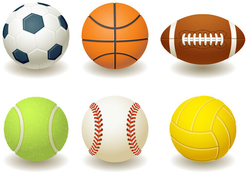 Vector illustration - Balls for team sports