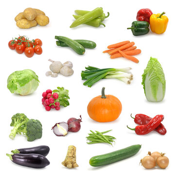 vegetable collection isolated on a white