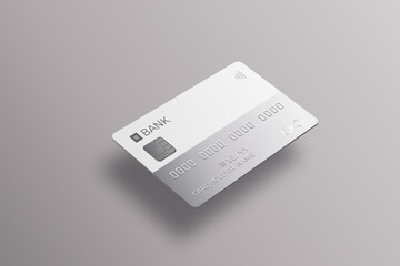 Shopping credit card mockup. Credit card for finance, bank or shopping discount plastic card