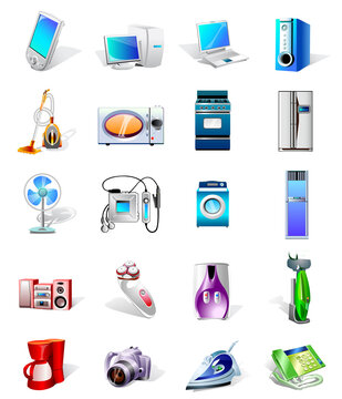 set of vector icons depicting various devices