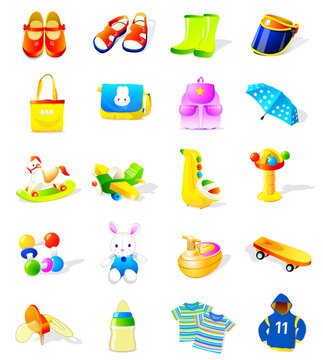 illustration of kids' toys - vector