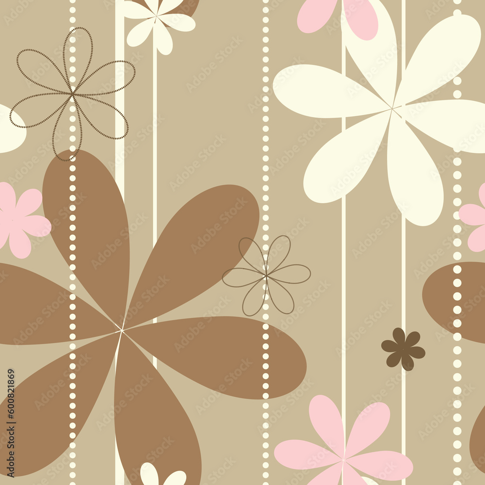 Poster seamless retro floral pattern. please check my portfolio for more seamless pattern backgrounds.