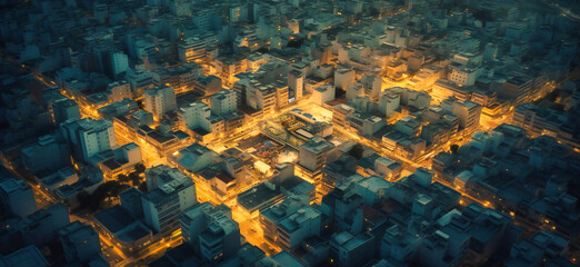 an aerial view of a large city