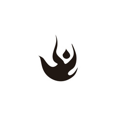Fototapeta na wymiar Letter w fire, simple, geometric symbol simple logo vector