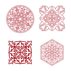 Islamic ornament vector, persian motiff. Asian floral designs. Abstract Asian elements of the national pattern of the ancient nomads of the Kazakhs, Kyrgyz, Mongols, Tatars, Uzbeks, Tajiks and other