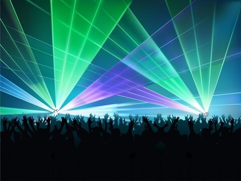 Disco Lights 02 - colored background illustration with laser effects as vector