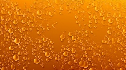 beer texture with bubbles. beer bar foam macro background vector, a fizzy beverage against an orange background.The Generative AI.