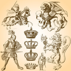 Heraldry Vector Set.  Colors are easily editable. © Designpics