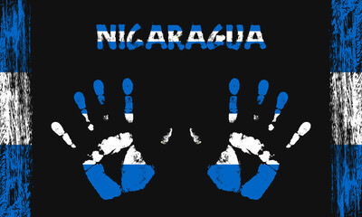 Vector flag of Nicaragua with a palm