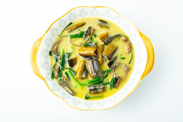 A bowl of delicious leek eel soup