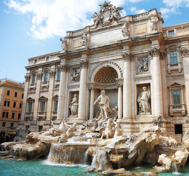 Trevi Fountain - famous landmark in Rome (Italy).