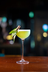 Elegant mixology-level cocktails at a cocktail bar