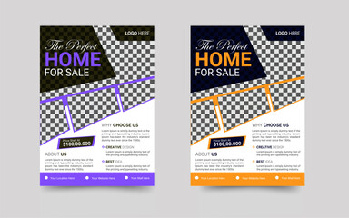 Real Estate modern business flyer pamphlet brochure template design with a4 paper size.