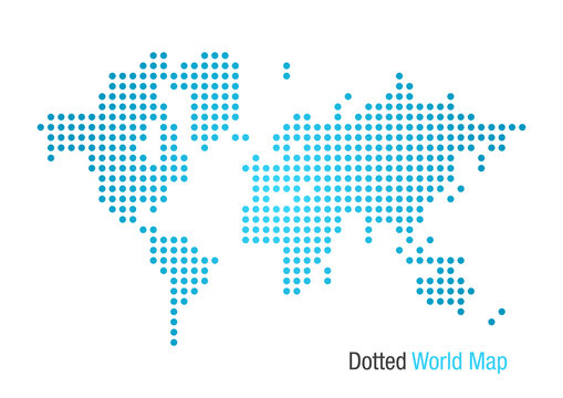 Map of the World formed by dots.