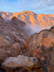 Mount Sinai. Beautiful mountain scenery in Egypt, Sinai peninsula, Africa