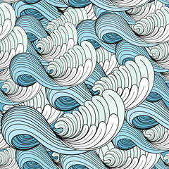Fototapeta na wymiar seamless pattern of beautiful graphic fantastic waves