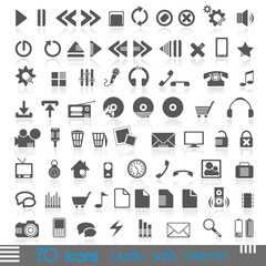 icons for web, audio, Internet