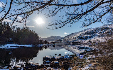 Winter in Snowdonia after a fall of snow
