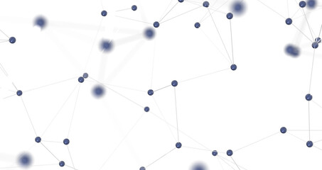 Big data visualization. Network connection structure with chaotic distribution of points and lines. 3D rendering.