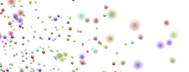 XMAS Banner with colored decoration. Festive border with falling glitter dust and stars.  png transparent