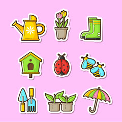 Spring Related Illustration Set