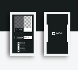 Modern vertical business card template design, Visiting Card, business card, black business card