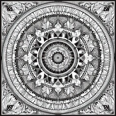 Obraz premium Blank mandala perfect for relaxation coloring, generative ai