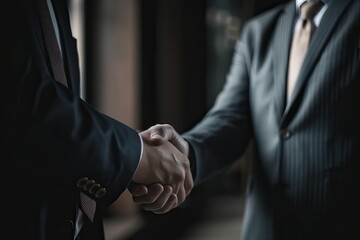 Fototapeta premium Business deal with a handshake, generative ai