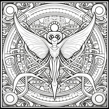 Mandala Pattern Floral Coloring Page For Adults, Kids