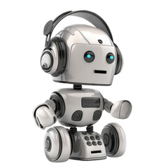 Cute robot consultant cut out. Digital help and assistance online concept. Based on Generative AI