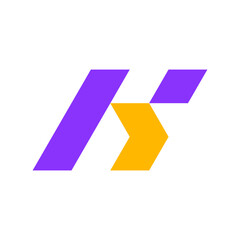 Letter K or H arrow modern logo design