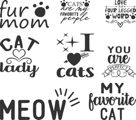 Cat Quotes SVG Bundle for T-shirt design 
