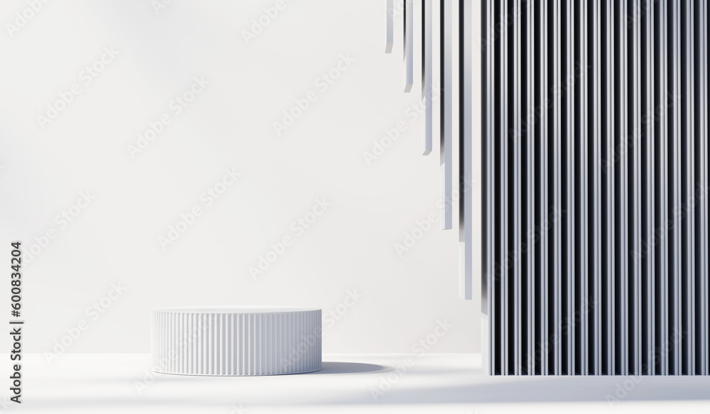 Poster abstract white platform podium showcase for product display 3d rendering