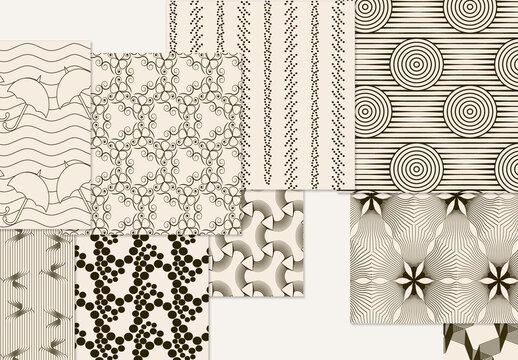 Set of Simple Retro Geometric Patterns