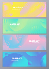 Fototapeta premium Set of minimal abstract shape on gradient colors background for Brochure, Flyer, Poster, Stories for phone