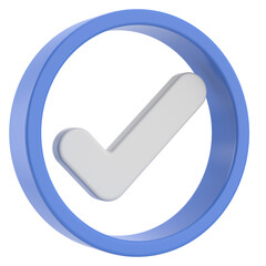 3D checkbox. Check mark. 3D illustration.