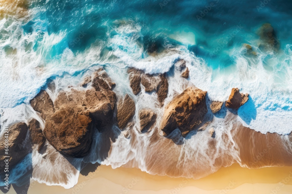 Wall mural the water is shown from above at a beach on the ocean generative ai