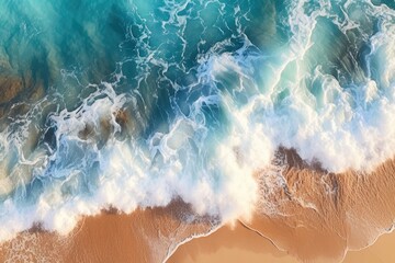 an aerial picture of an ocean wave Generative AI - obrazy, fototapety, plakaty
