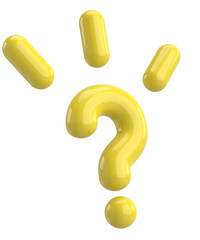 Question mark sign. 3D illustration.