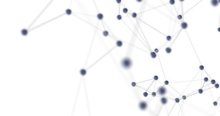 Abstract plexus blue geometry background. Digital technology network connection concept. 3D rendered illustration