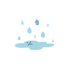 A drawing of cartoon rain puddle